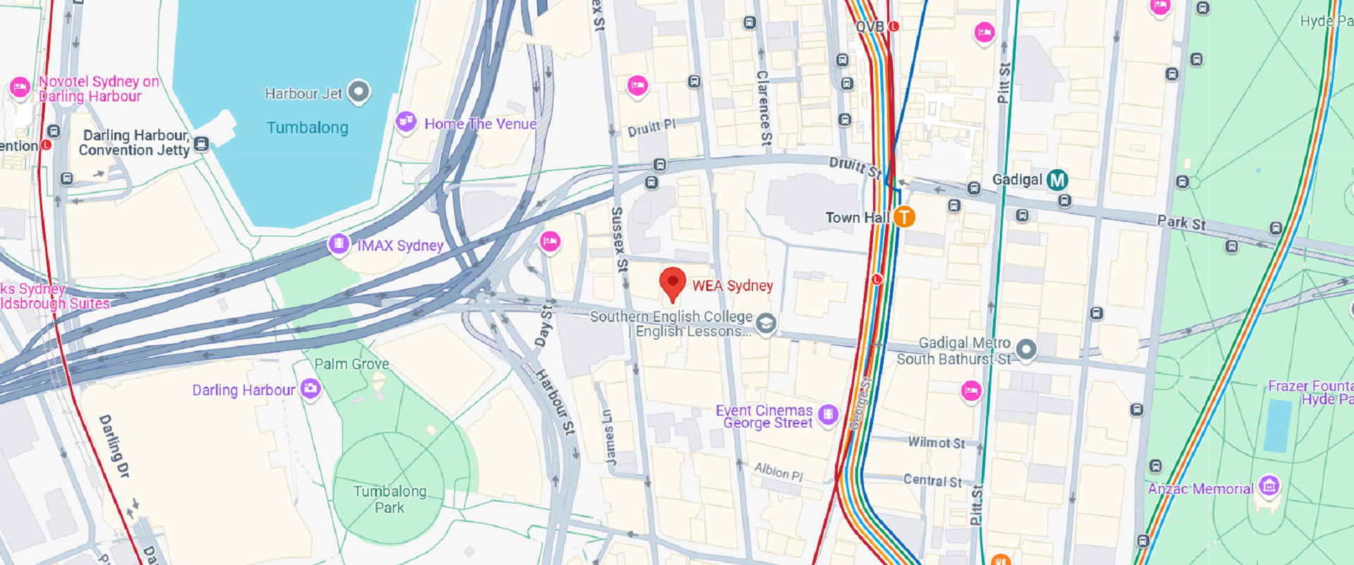 A map showing a location in Sydney.