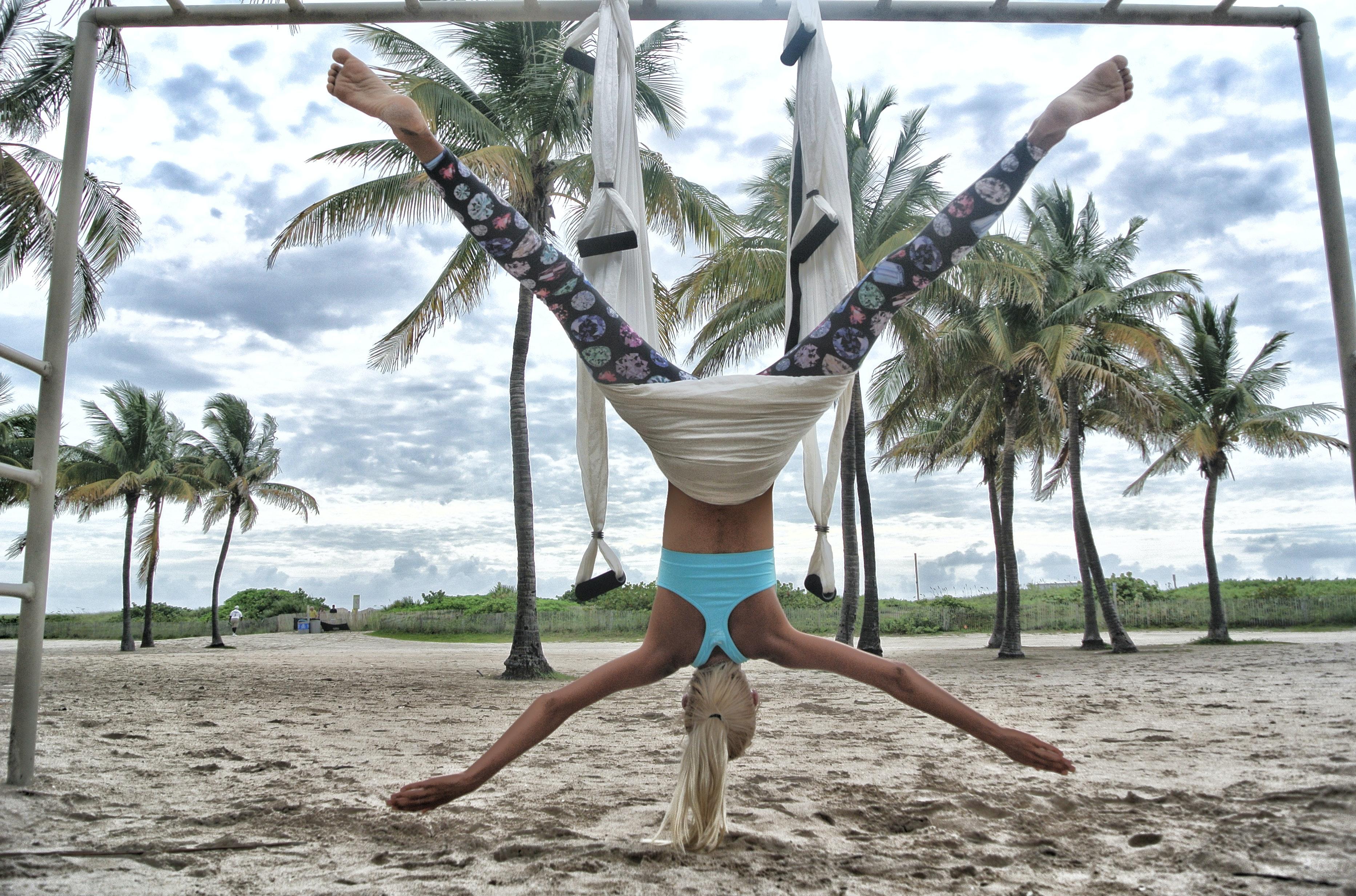 Aerial yoga takes plenty of strength and practice