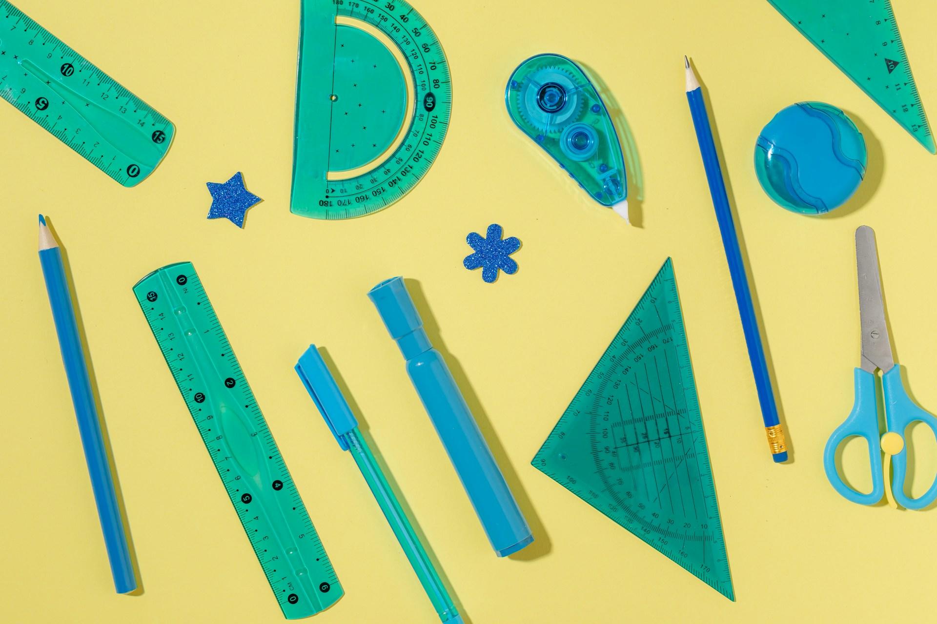 A collection of school supplies.