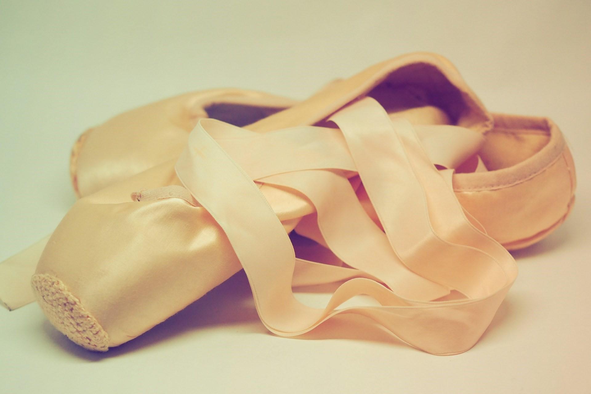 A pair of ballet shoes.