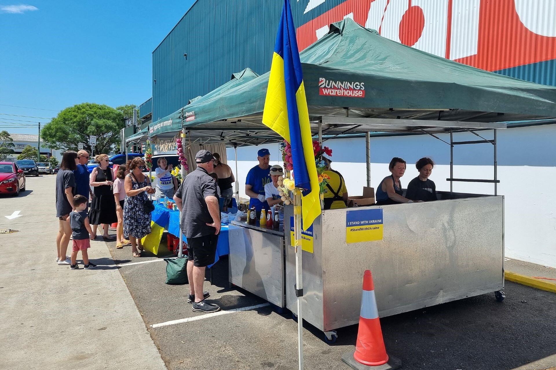 A sausage sizzle for the war in Ukraine.