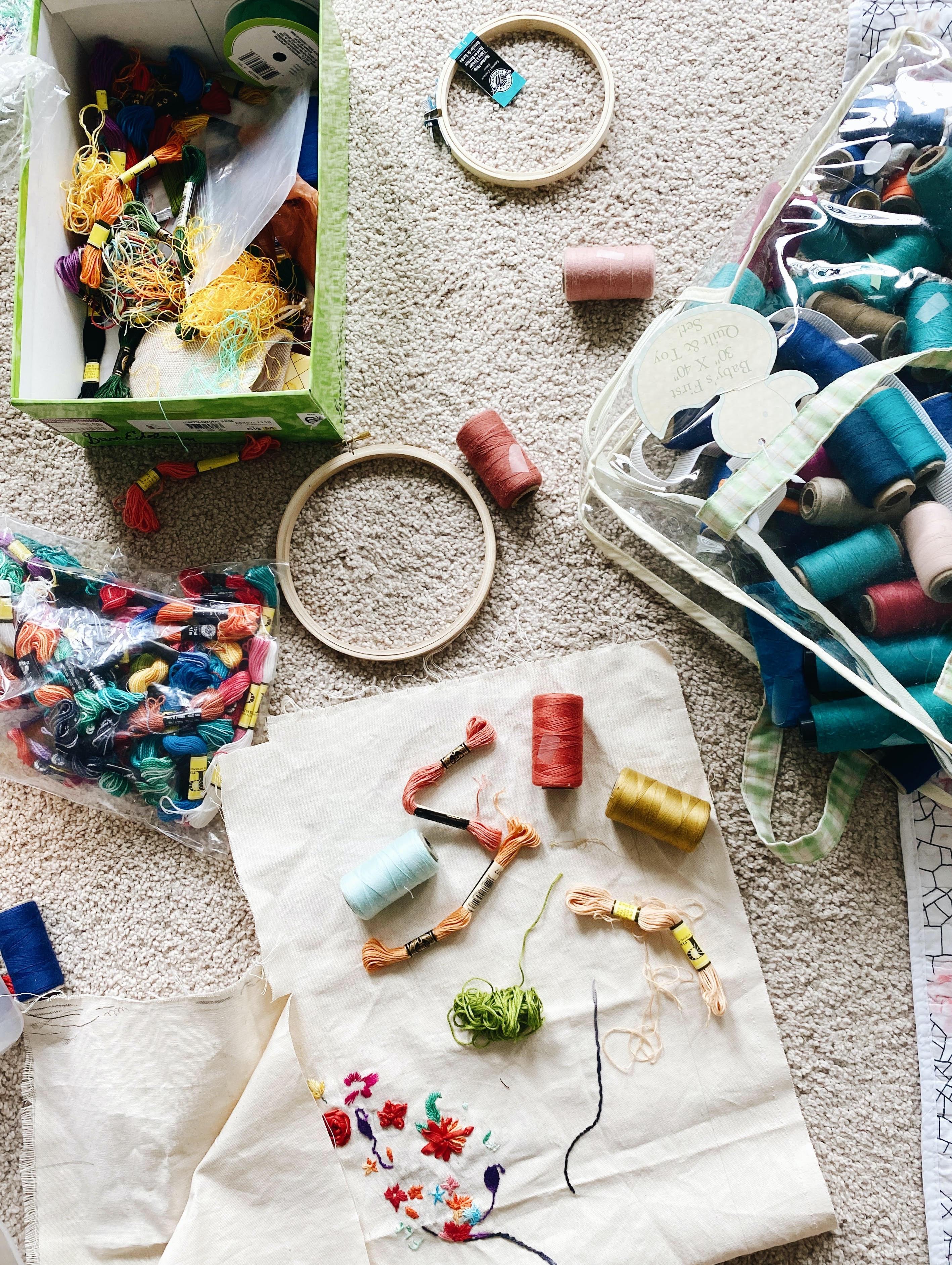 Embroidery can be a relaxing activity