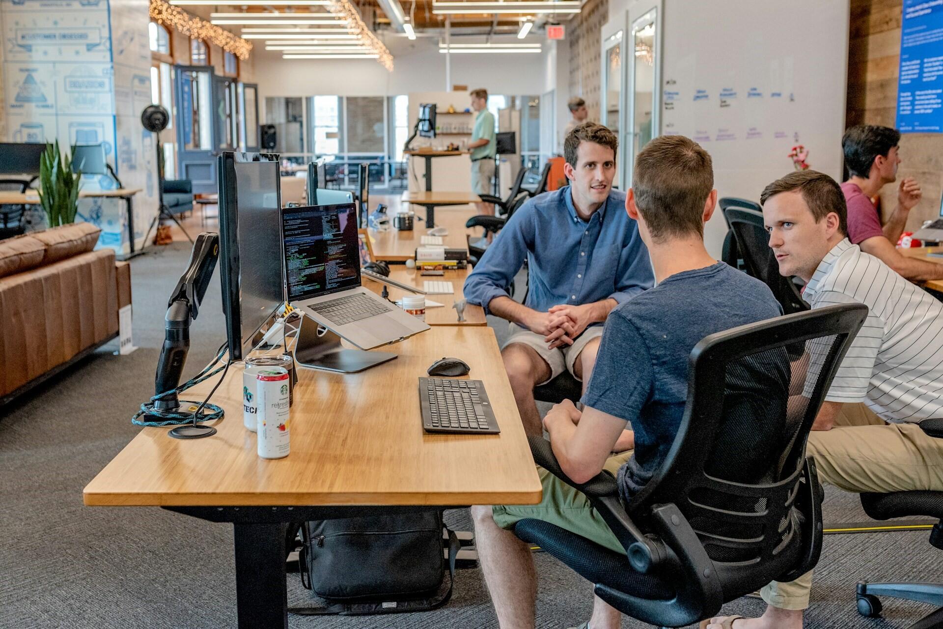 People in a work meeting.