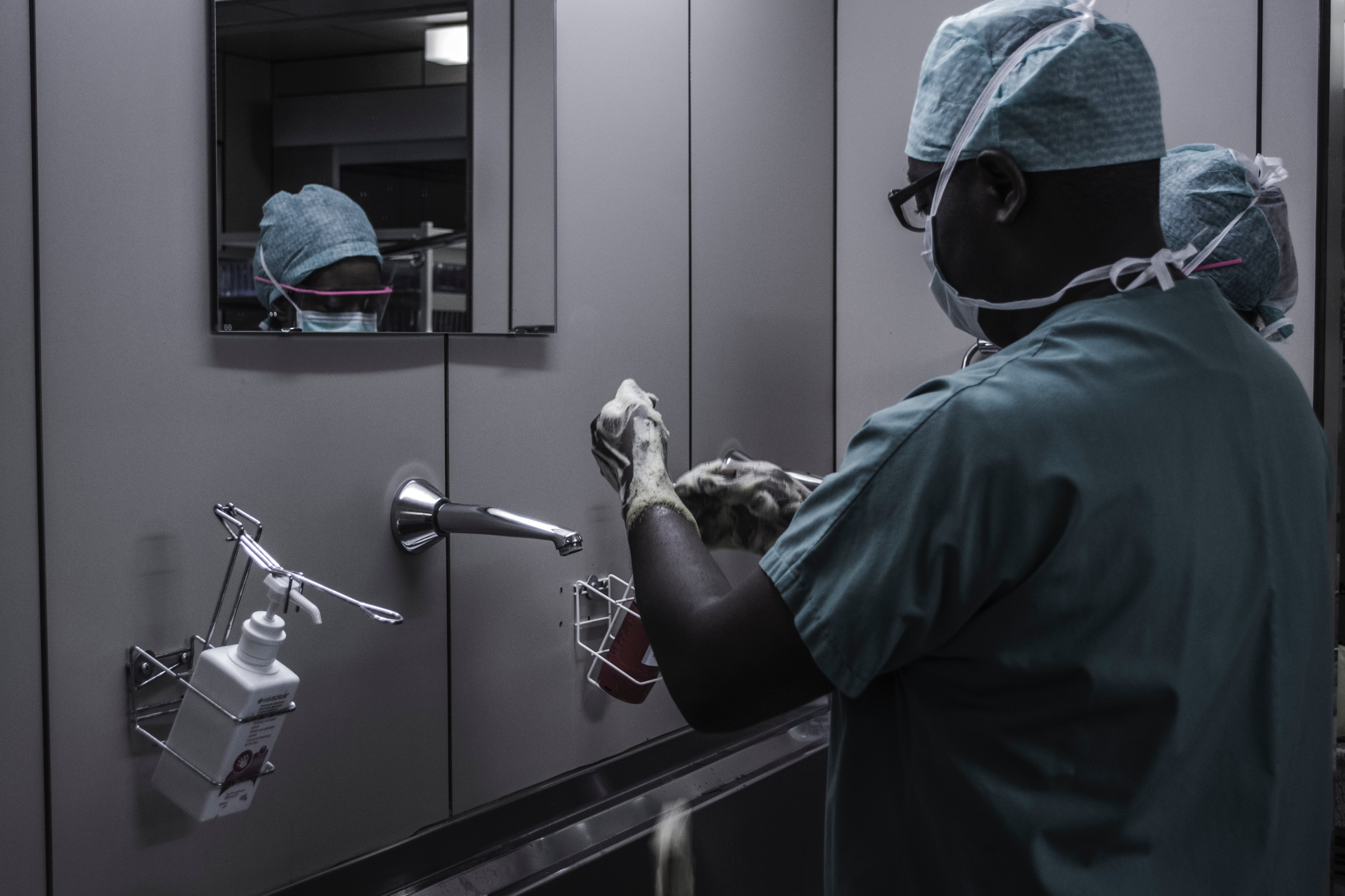 Nurse washing hands