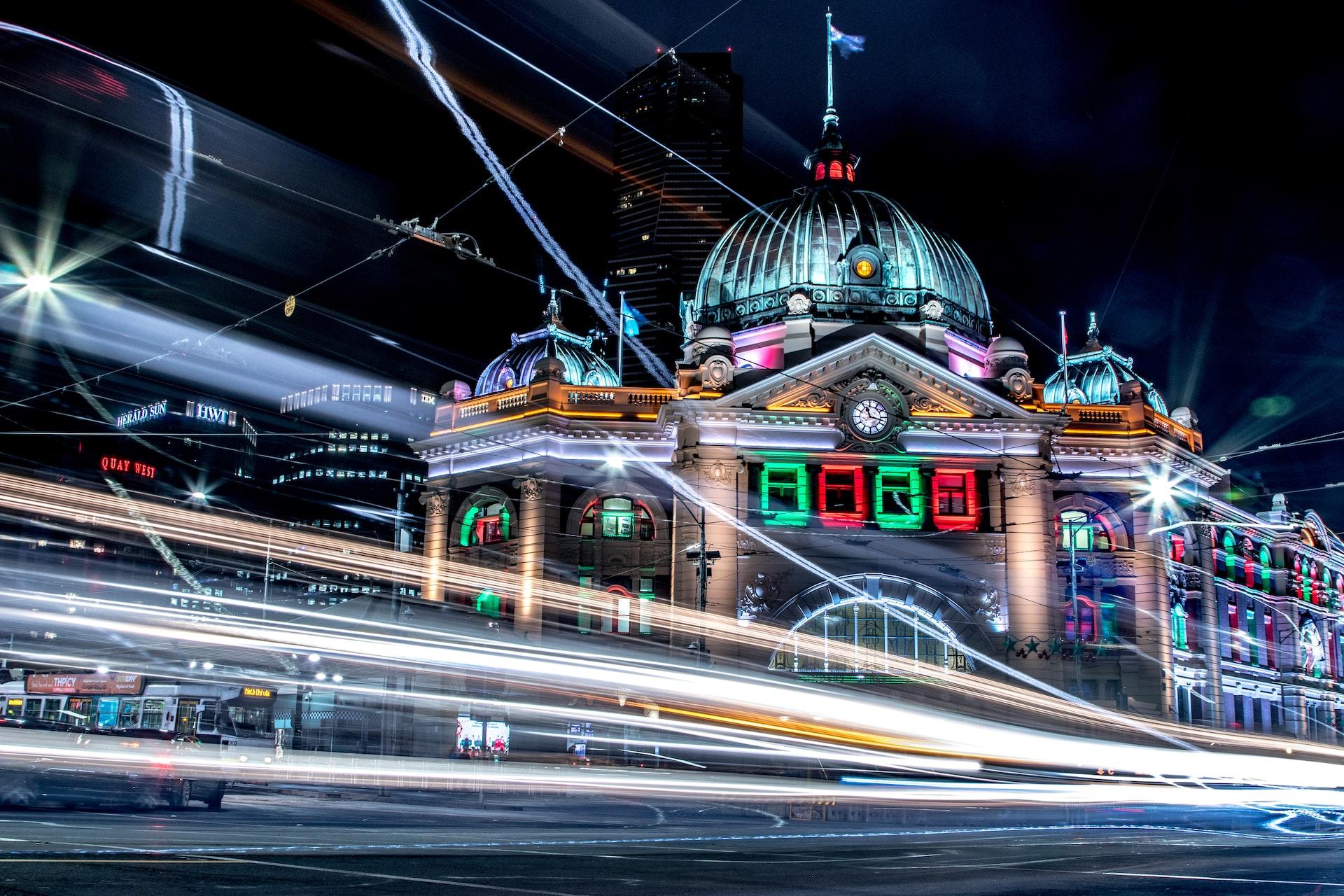 Timelapse of Melbourne at night