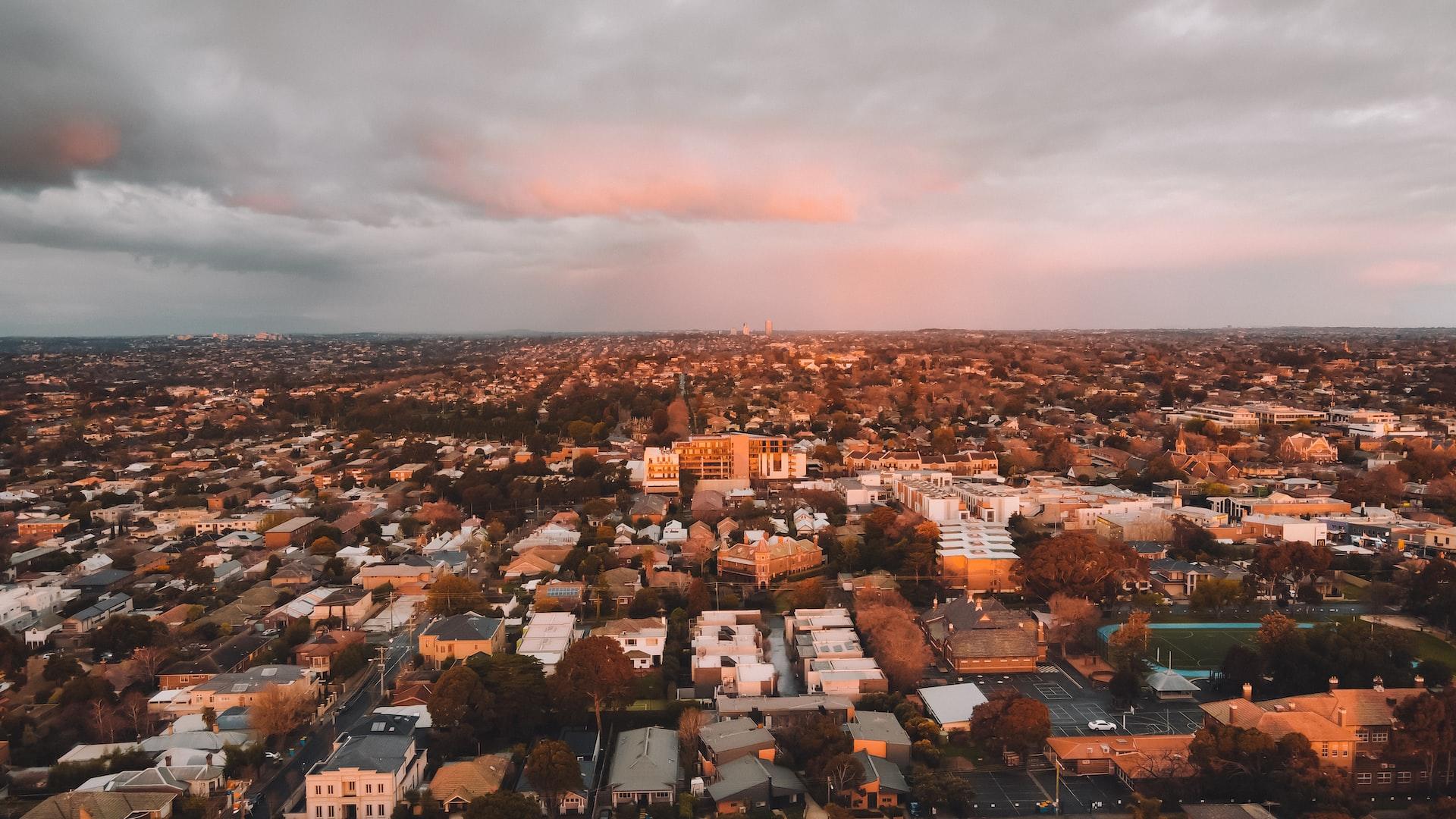 Aerial photo of a Melbourne neighbourhood