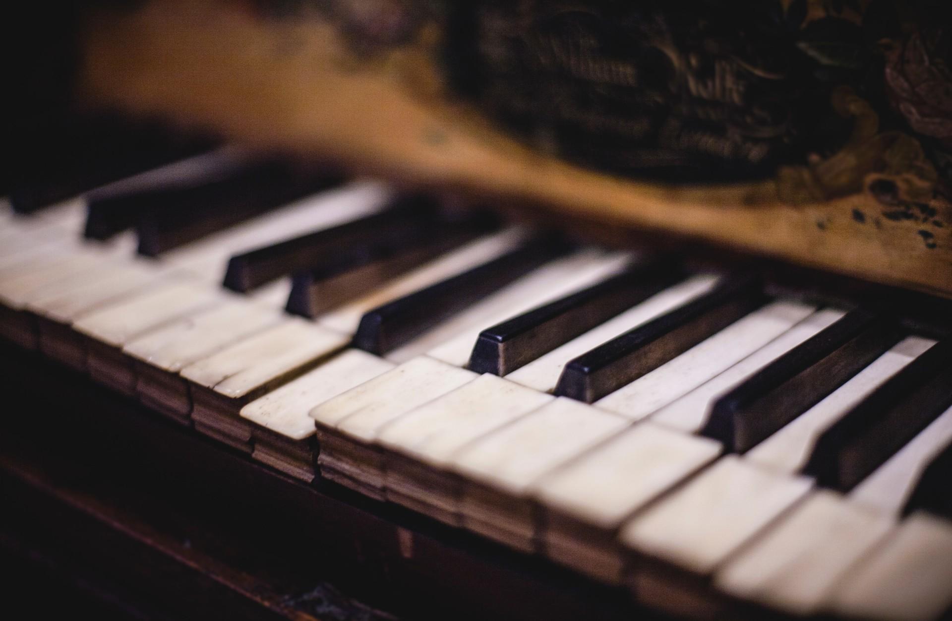 Piano with a pressed key
