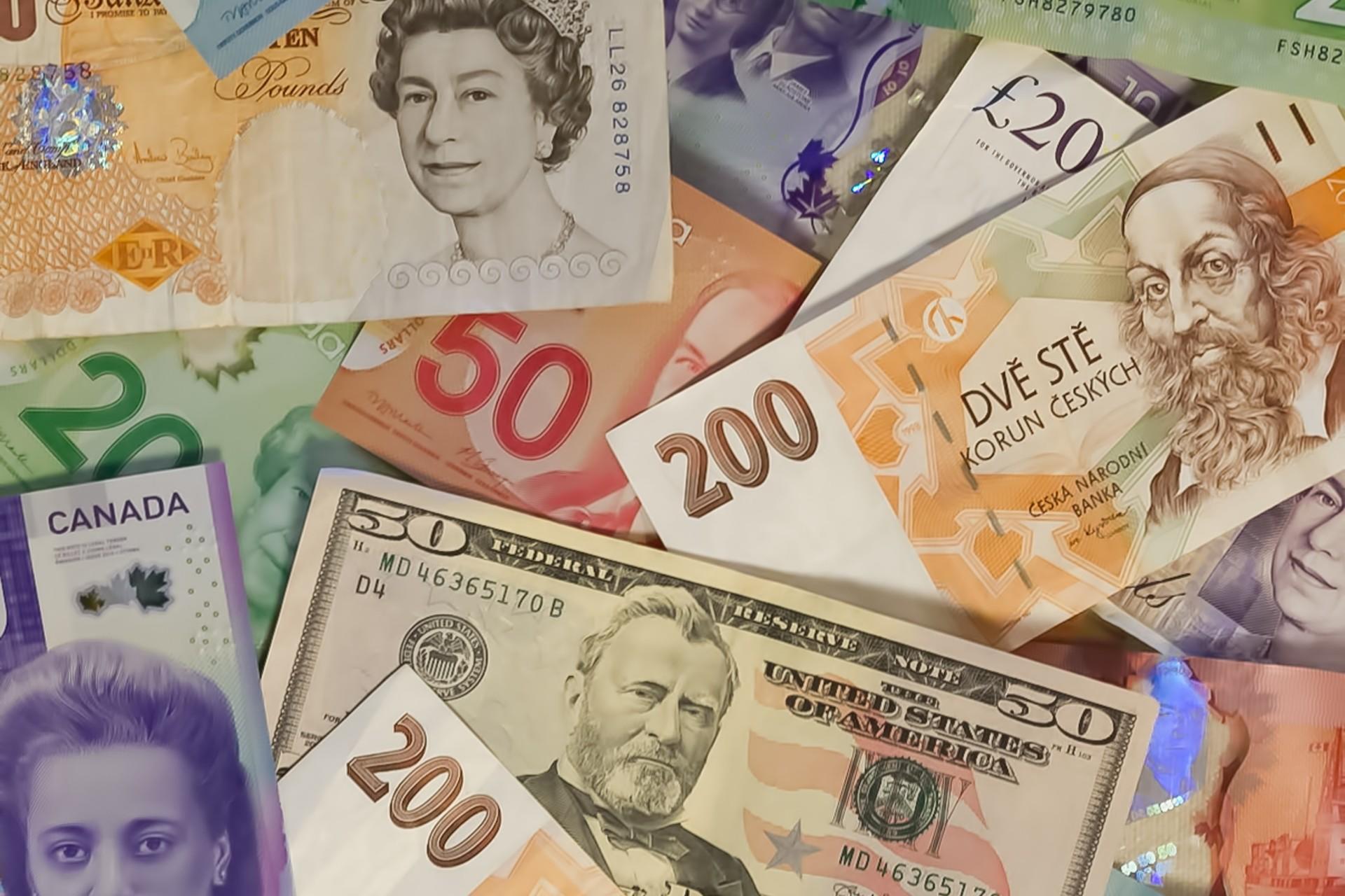 Banknotes of different countries