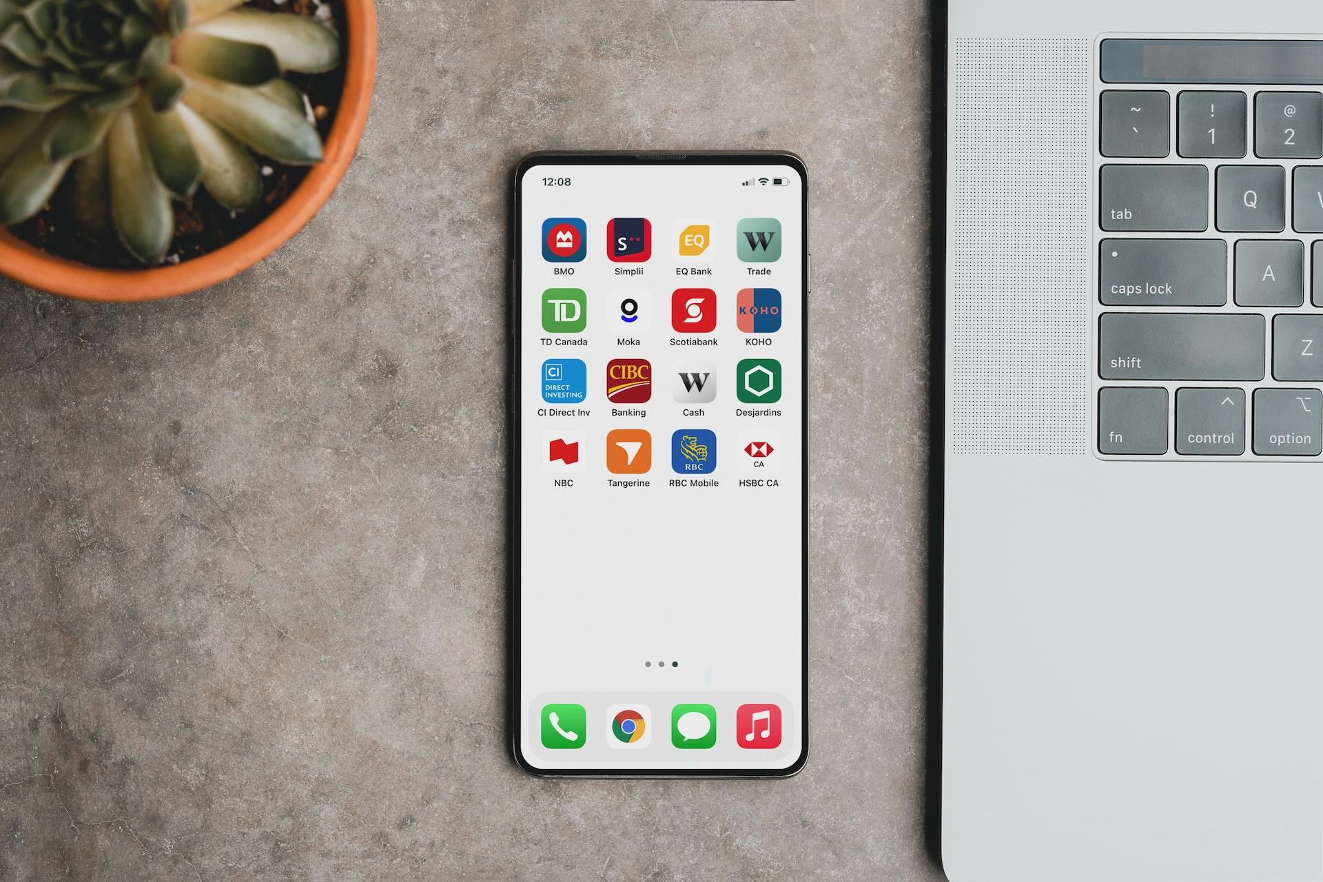 Smartphone with FinTech apps