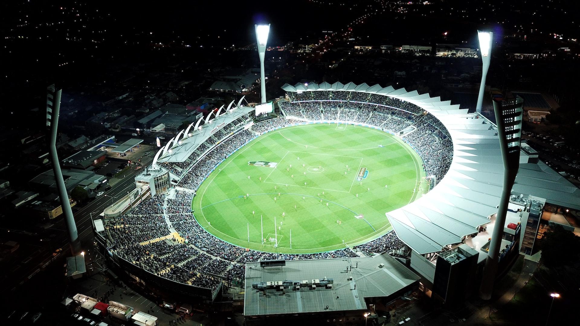 A view of an AFL stadium from the sky