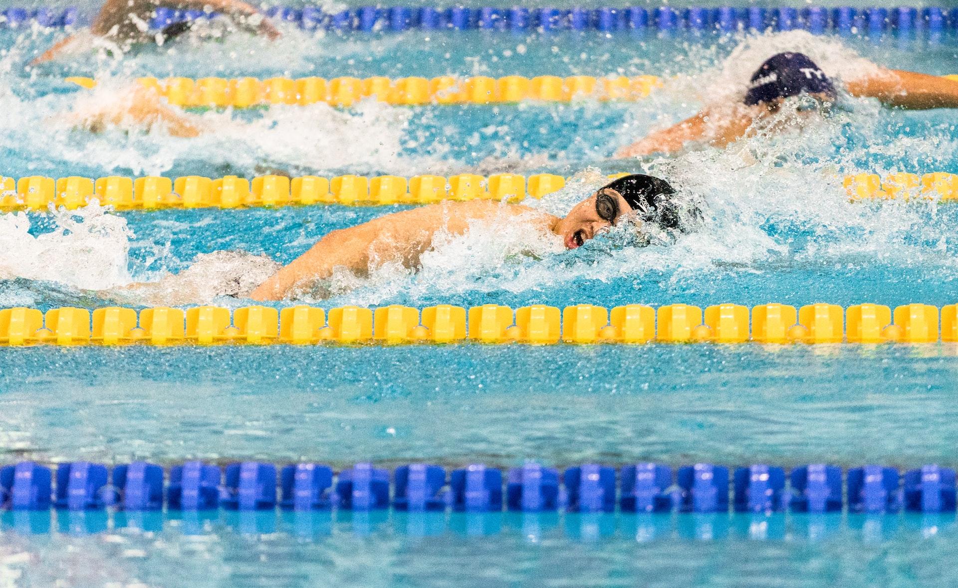 Men lane swimming