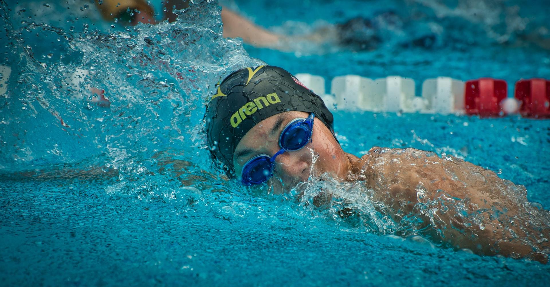 Person lane swimming