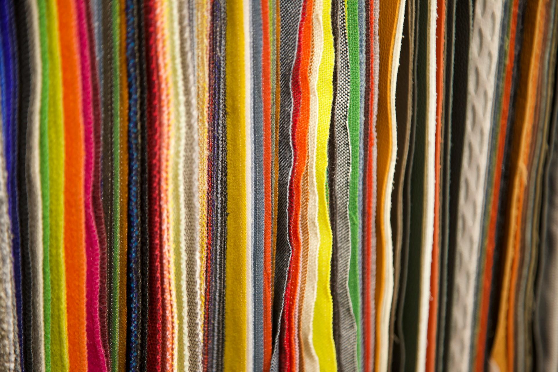 Several different fabrics.
