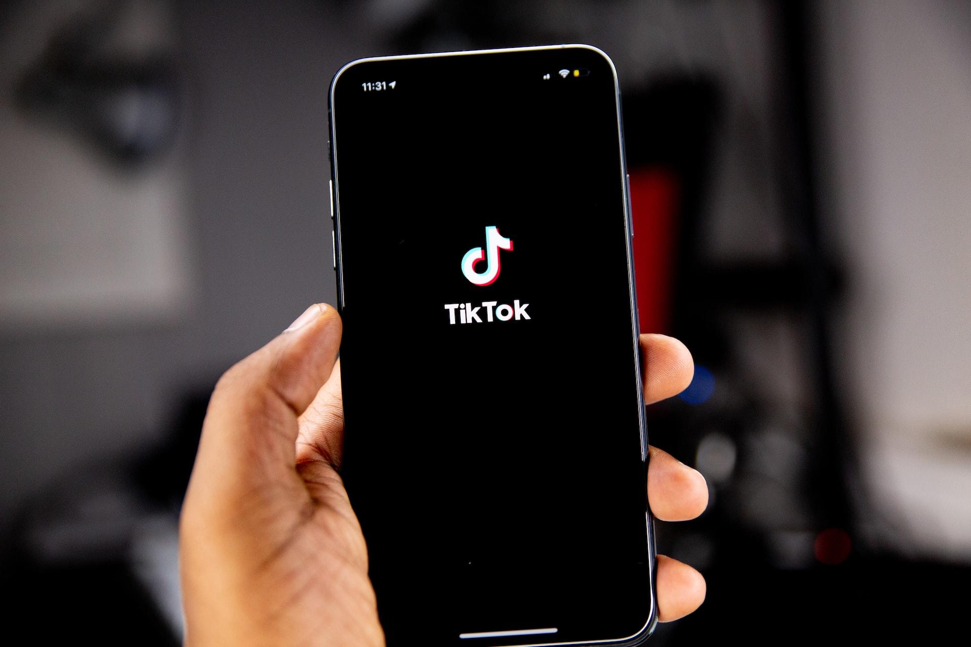 A view of a smartphone with the TikTok app on it