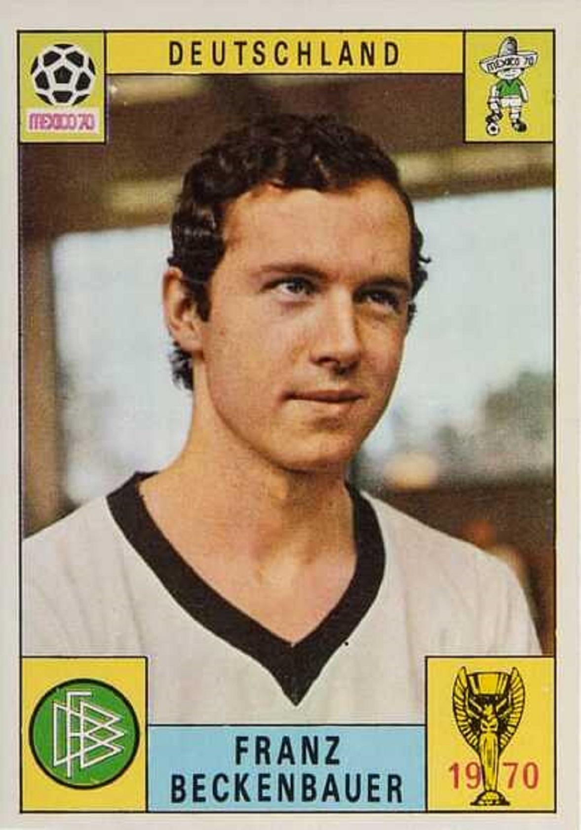 A trading card with yellow borders featuring a man in a white shirt with a dark collar.