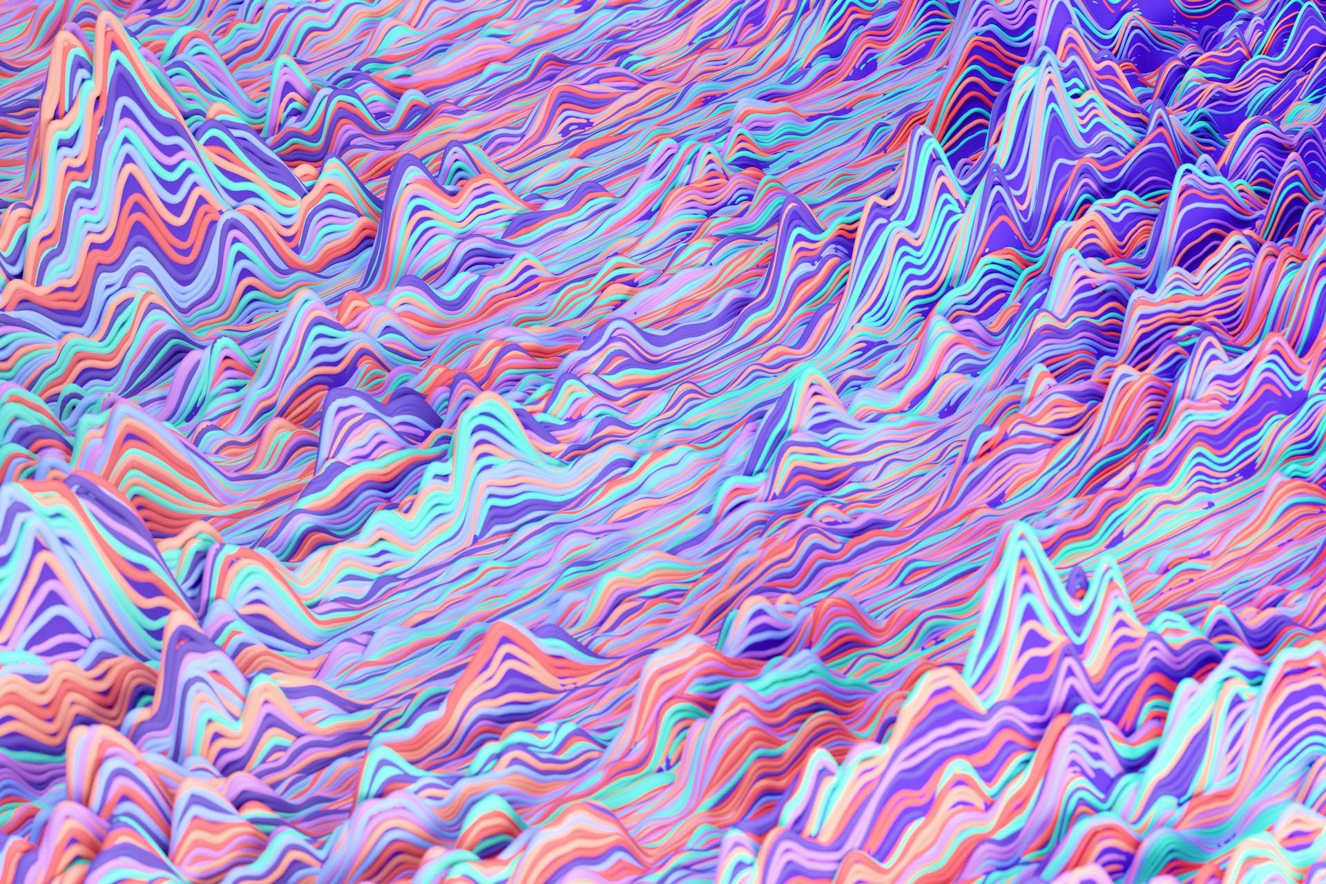 Multicoloured overlapping line graphs.