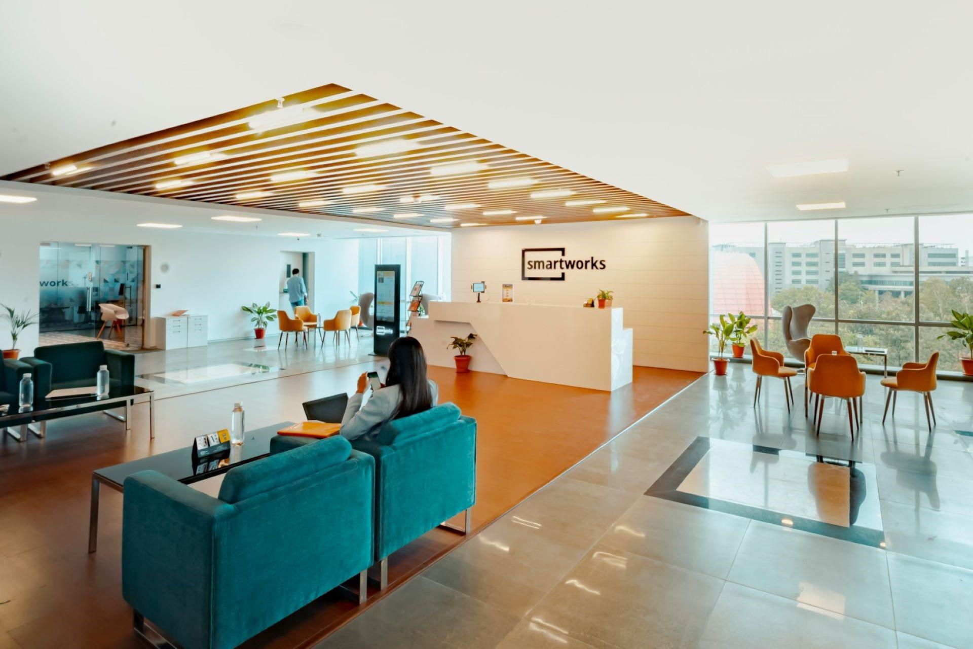 The reception in an office.