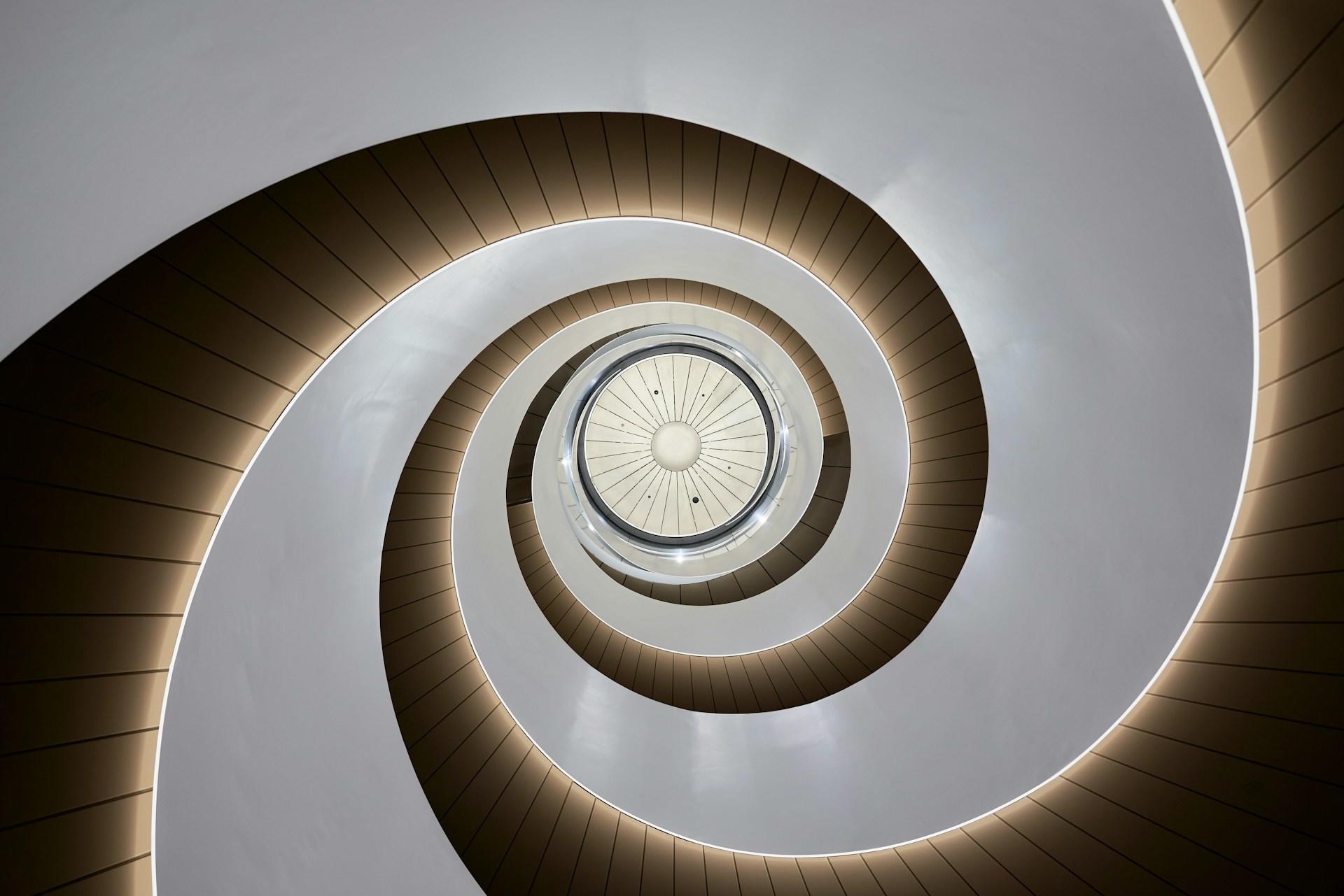 A circular staircase at the University of Technology, Sydney.