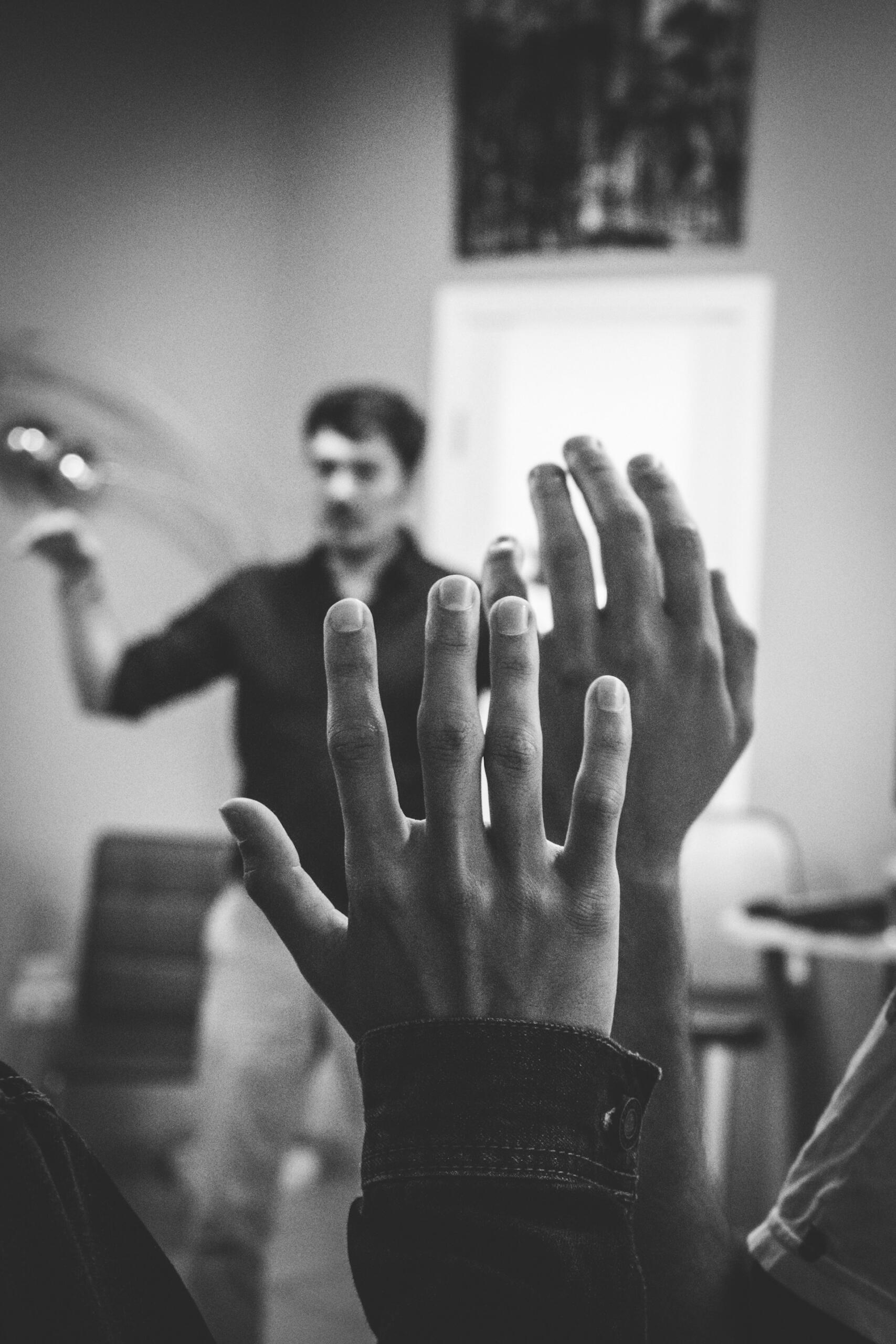 A person running a training seminar.
