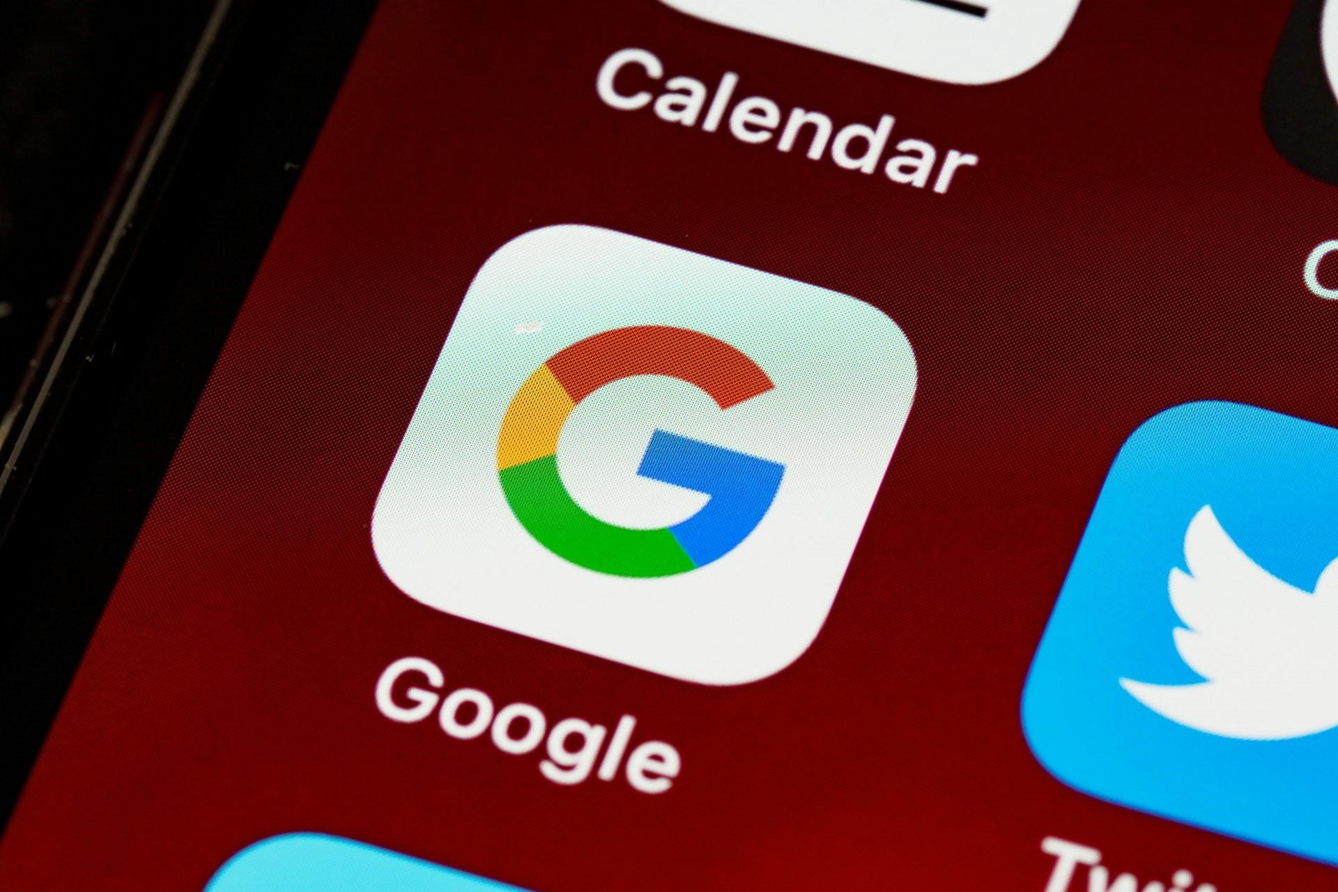 A closeup of the Google App.