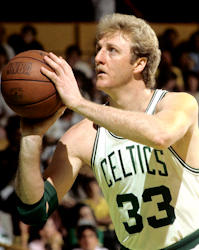 Larry Bird playing basketball