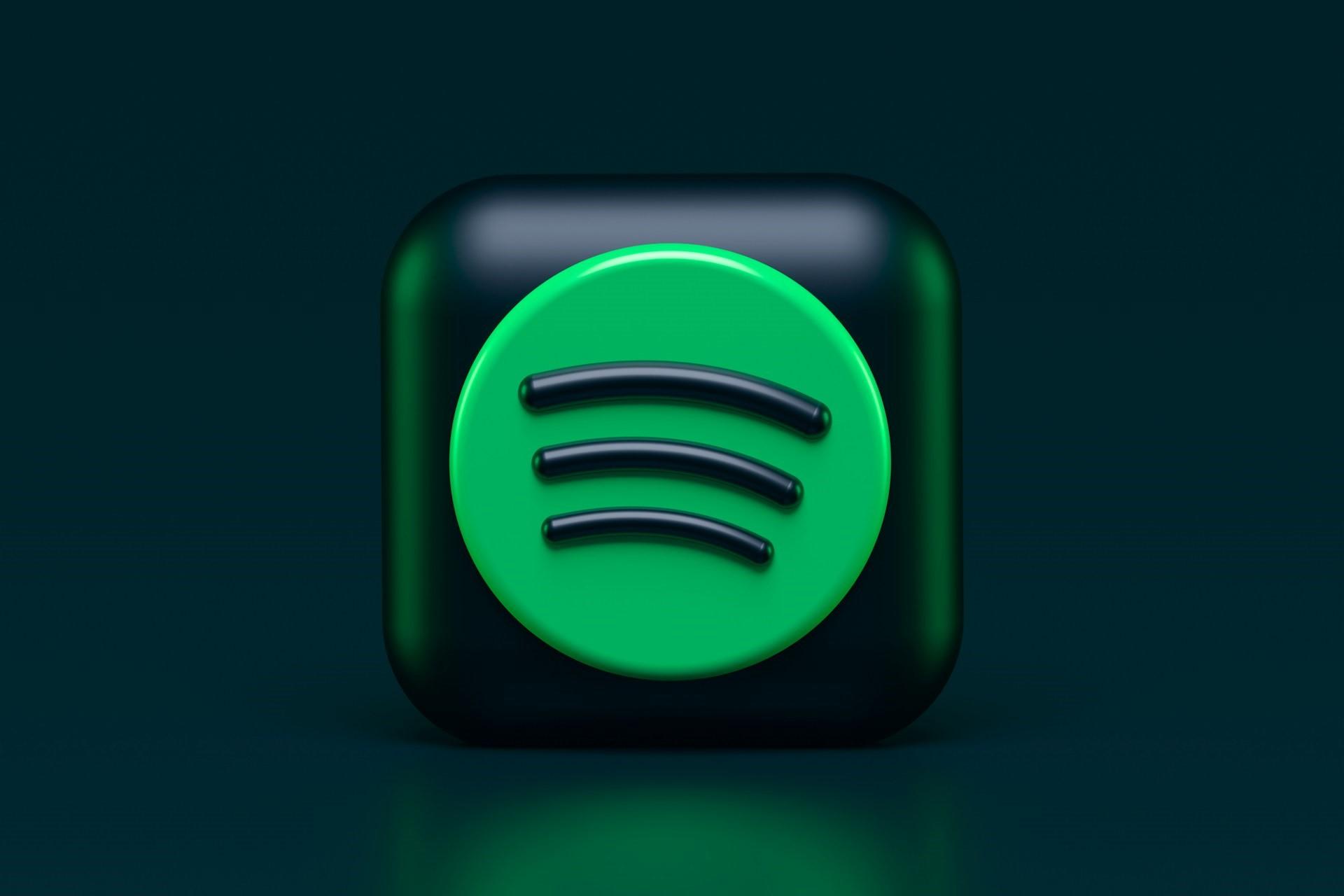A 3D render of the Spotify app logo.