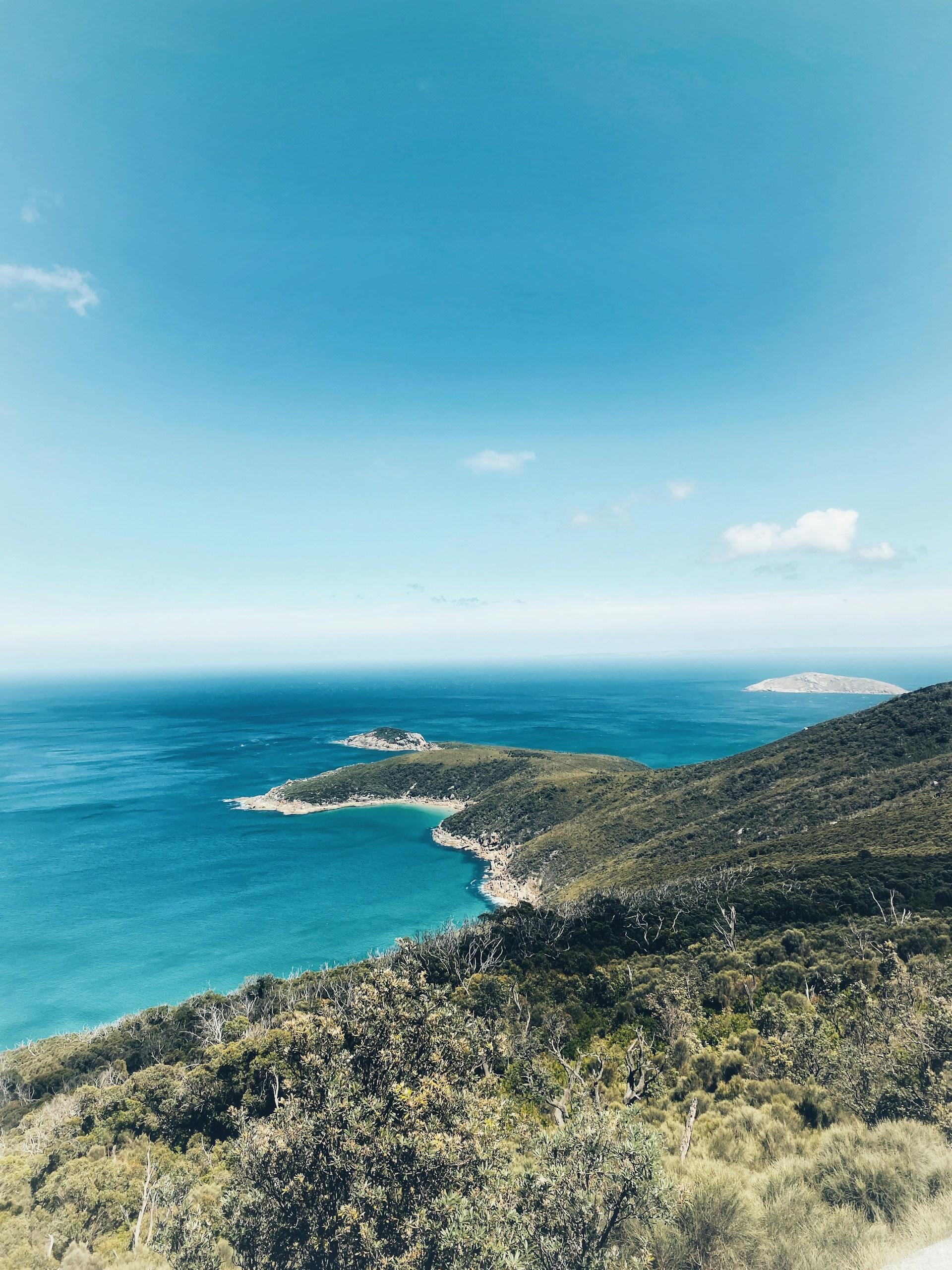 A breathtaking aerial view of the ocean in Wilsons Promontory National Park
