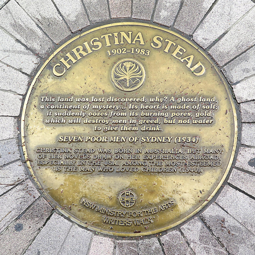 Christina Stead Sydney Writers Walk plaque.