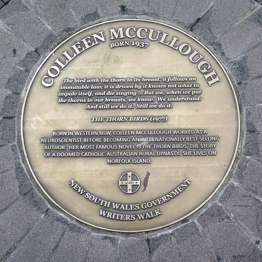Colleen Mccullough Sydney Writers Walk plaque