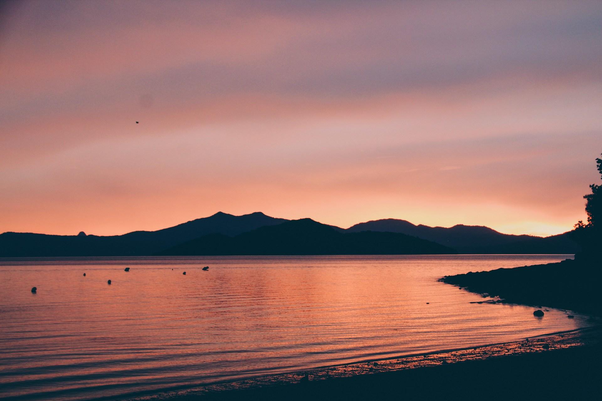 A sunset on plage du faré, Mayotte.