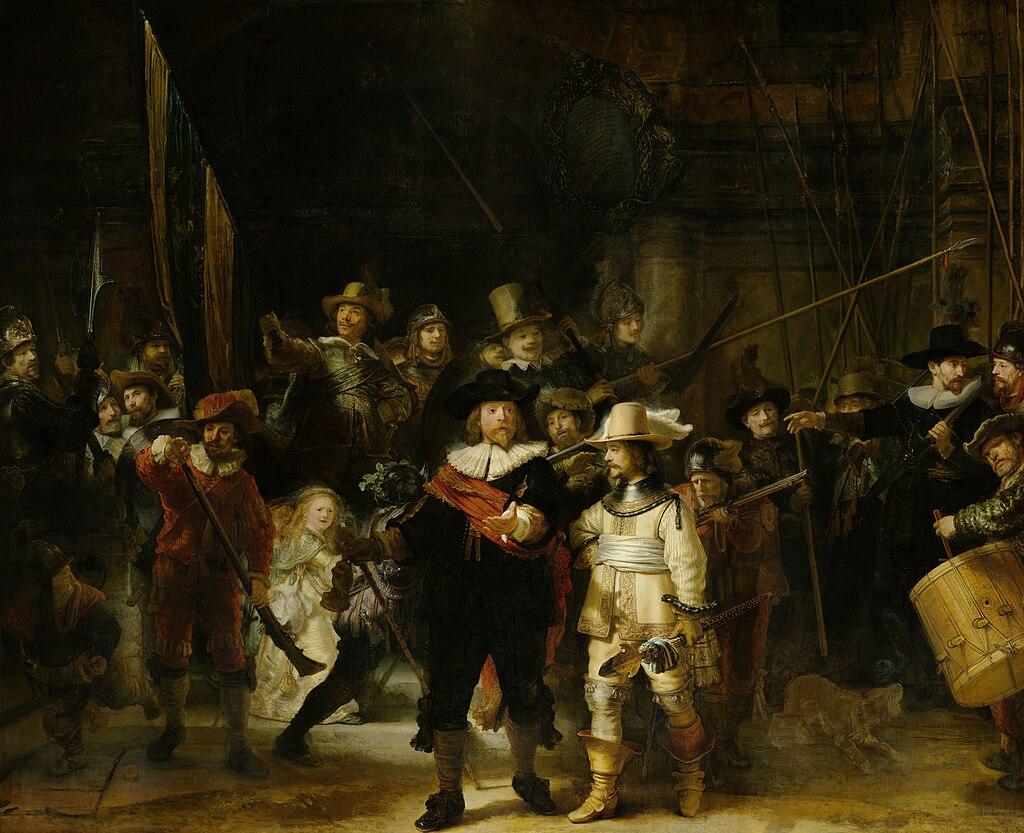 The painting "The Night Watch" by Rembrandt