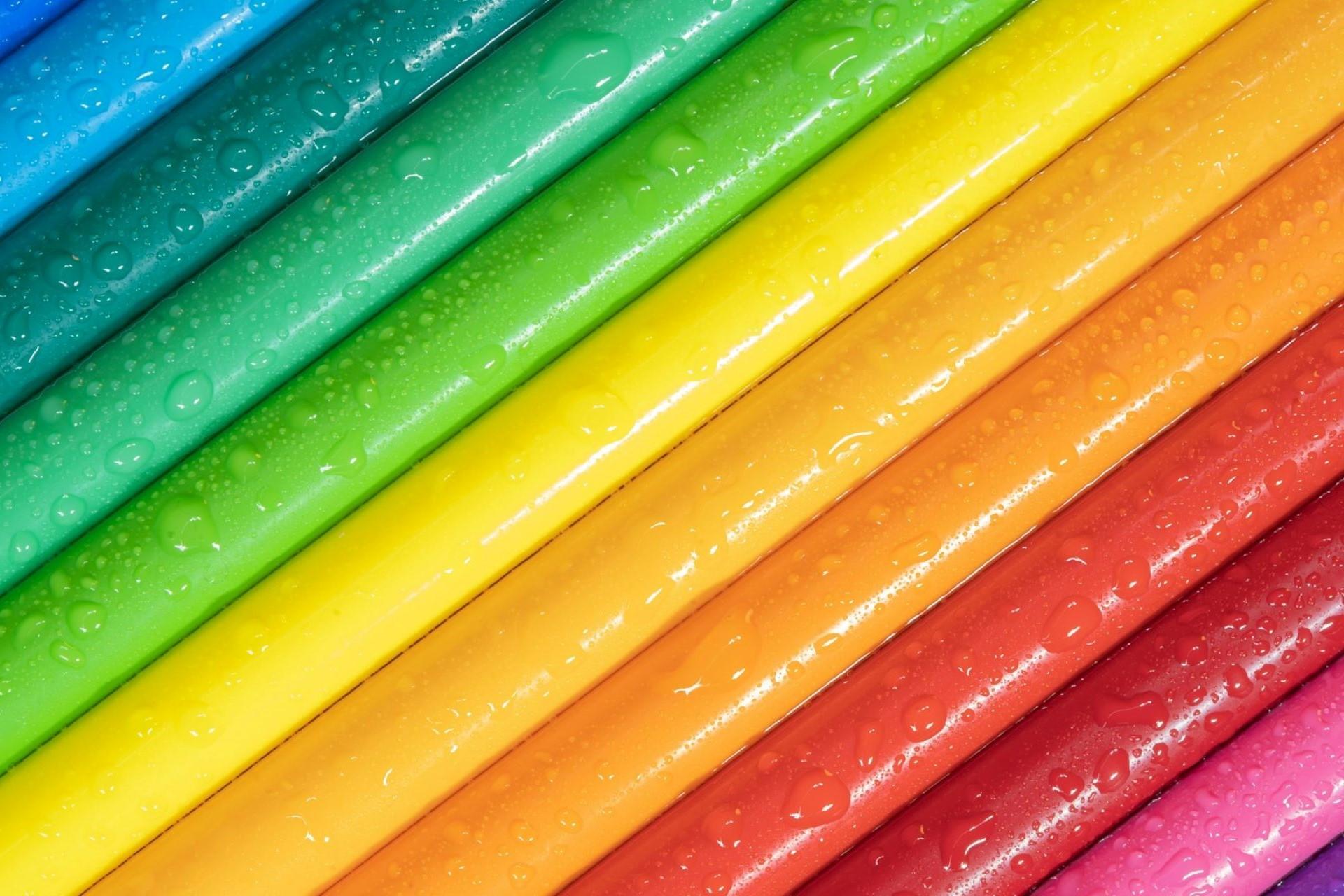 Assorted coloured pencils or tubes.