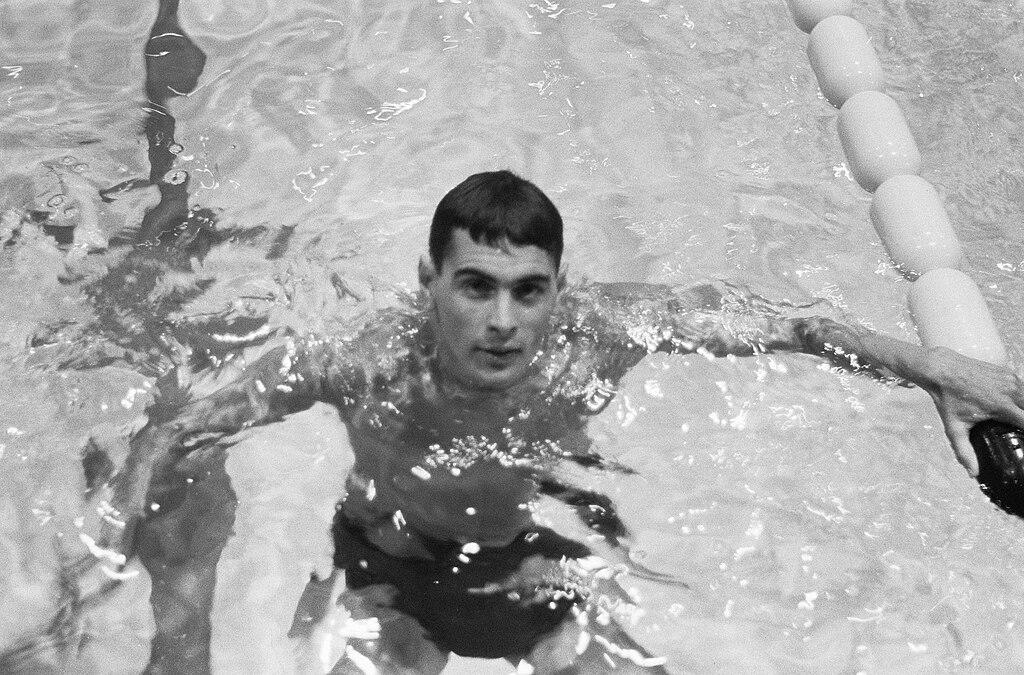 John Devitt in a swimming pool in Rome