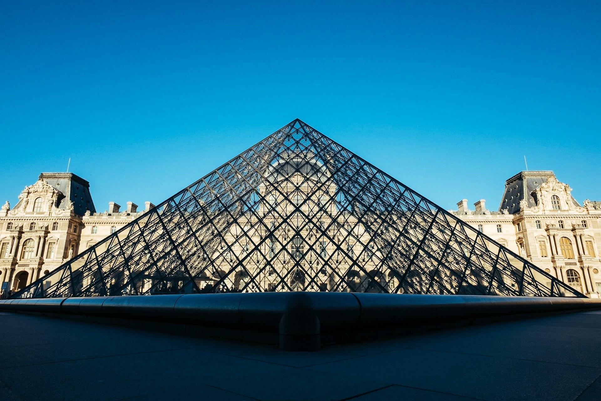 The pyramid at the Louvre Museum, Paris.