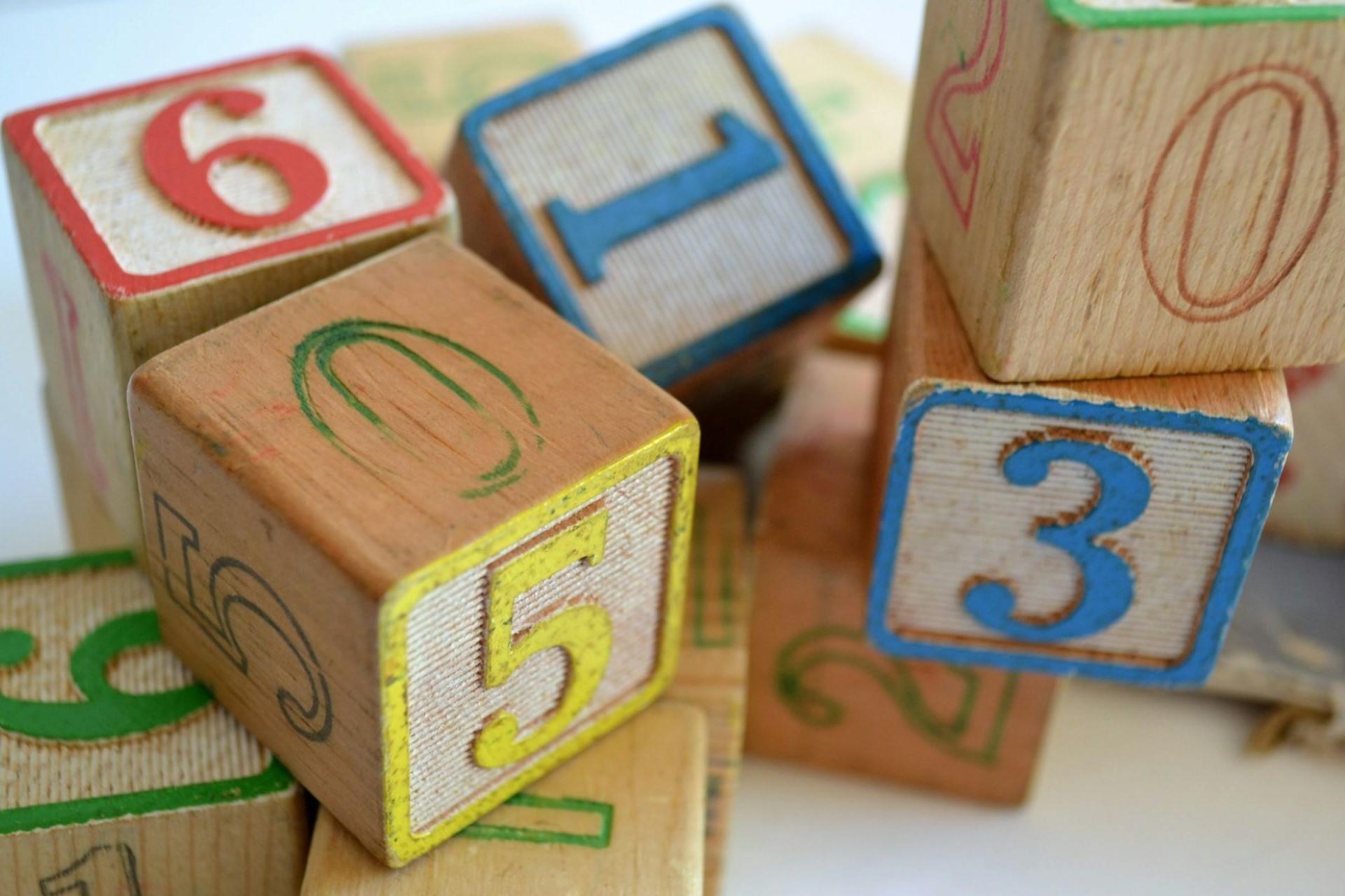 Numbered blocks for children.