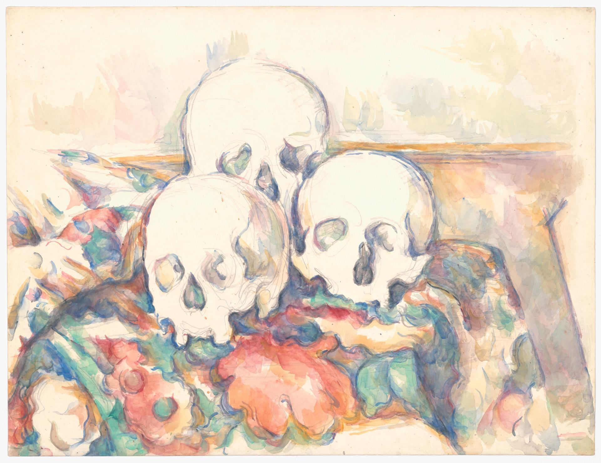 "The Three Skulls" by Paul Cézanne