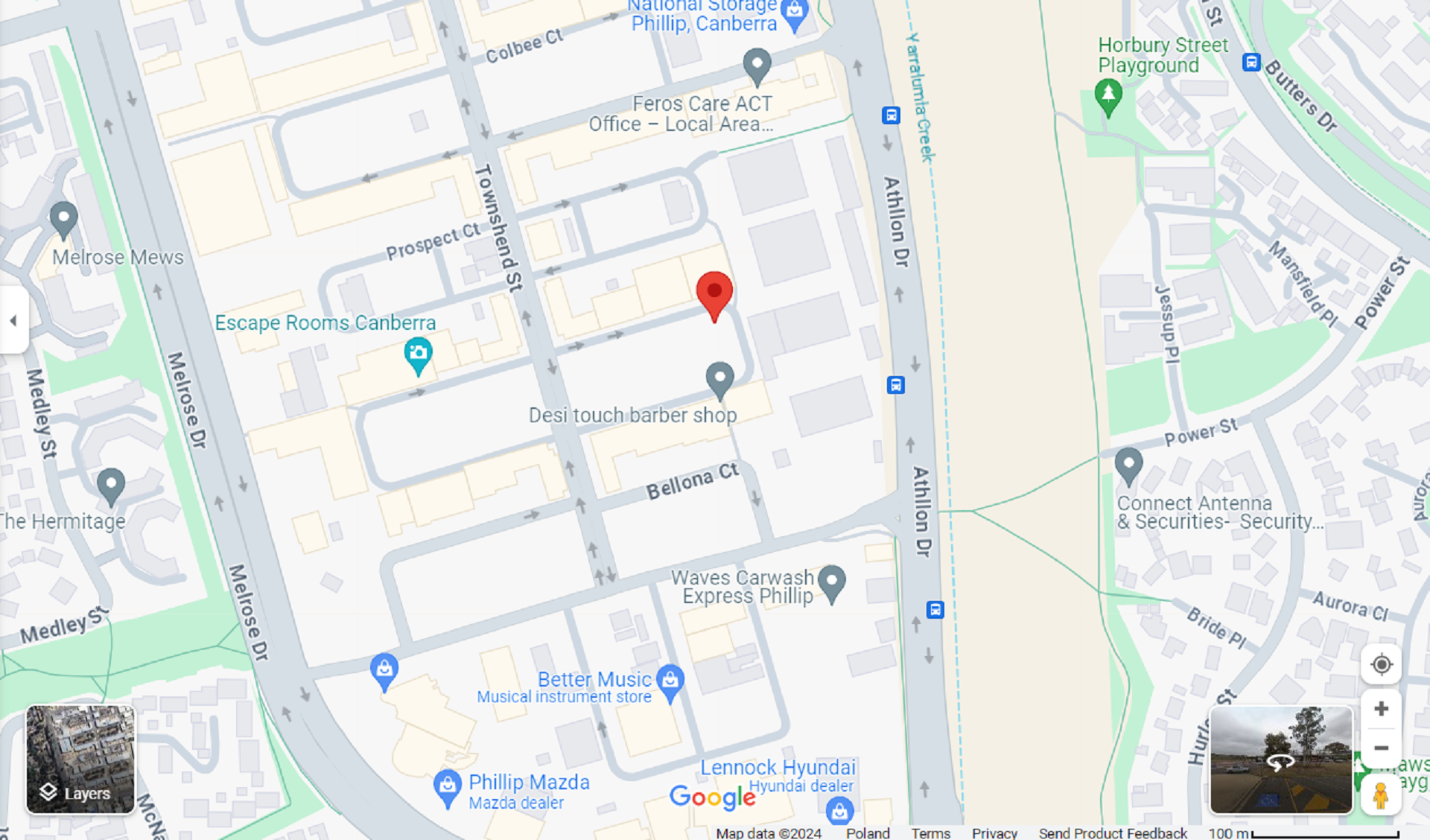 Location map for a fitness centre