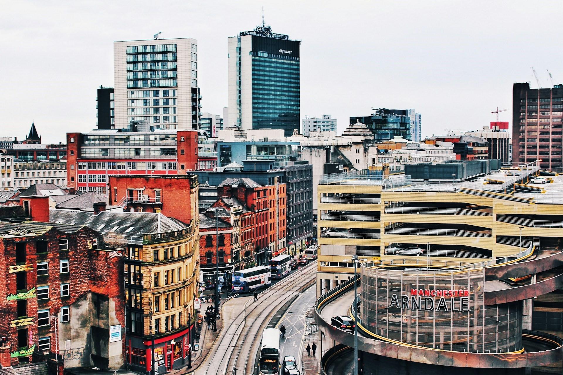 Rooftops in Manchester, UK.