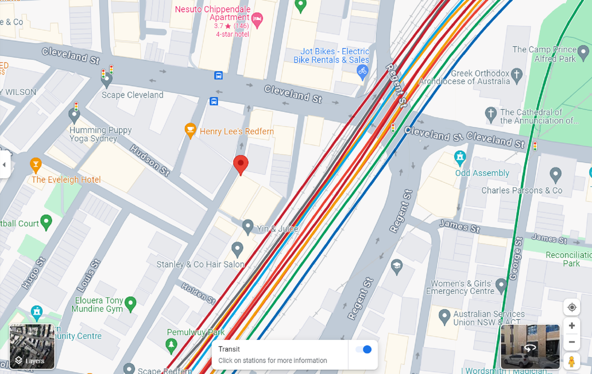 A Sydney area map showing a location with a red marker.