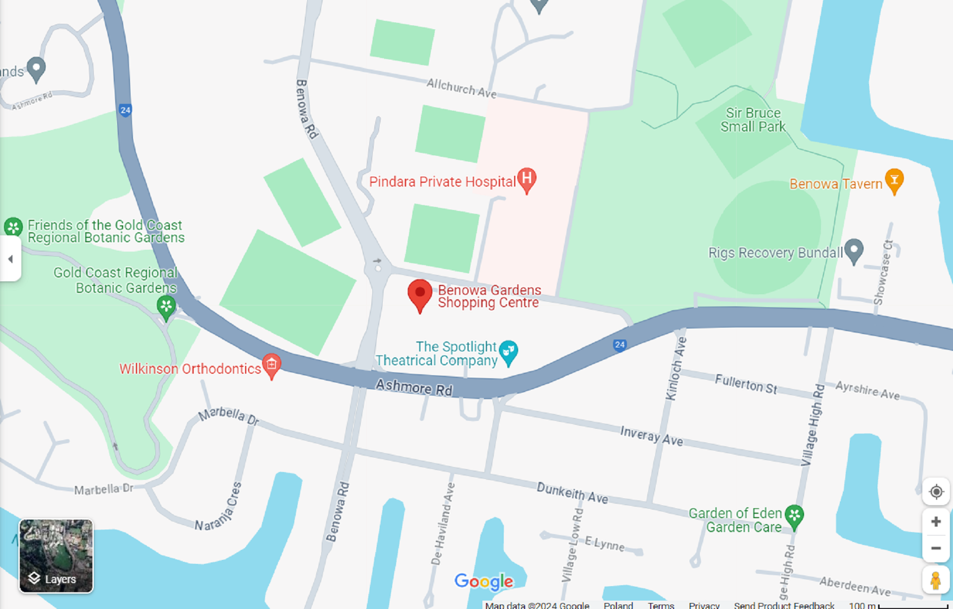 Map showing Stepz fitness location.