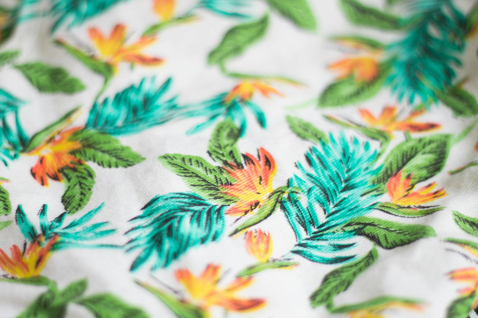 A closeup of a printed fabric.