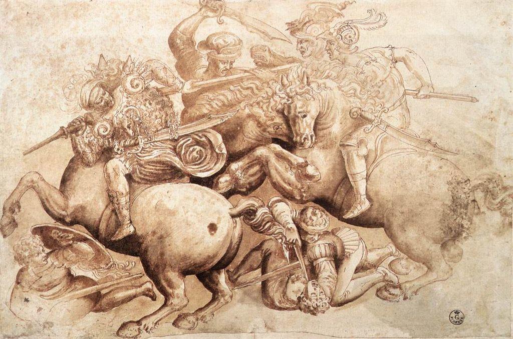 A copy of a preliminary sketch for the fresco "The Battle of Anghiari"
