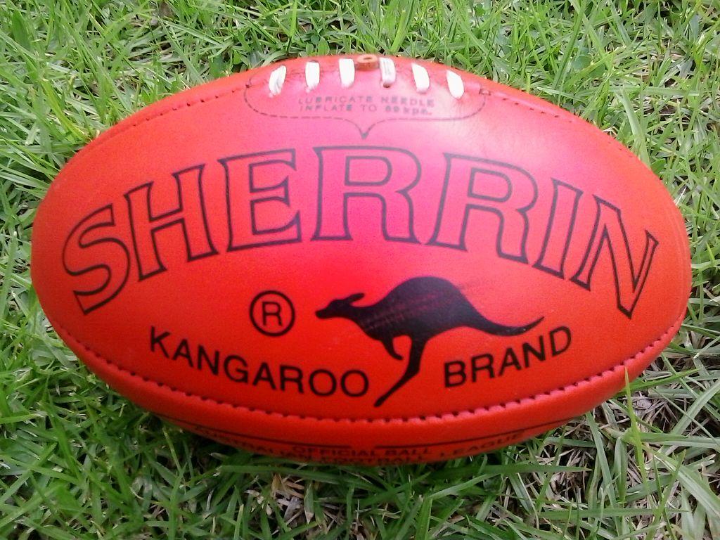 A Sherrin Kangaroo Brand football.