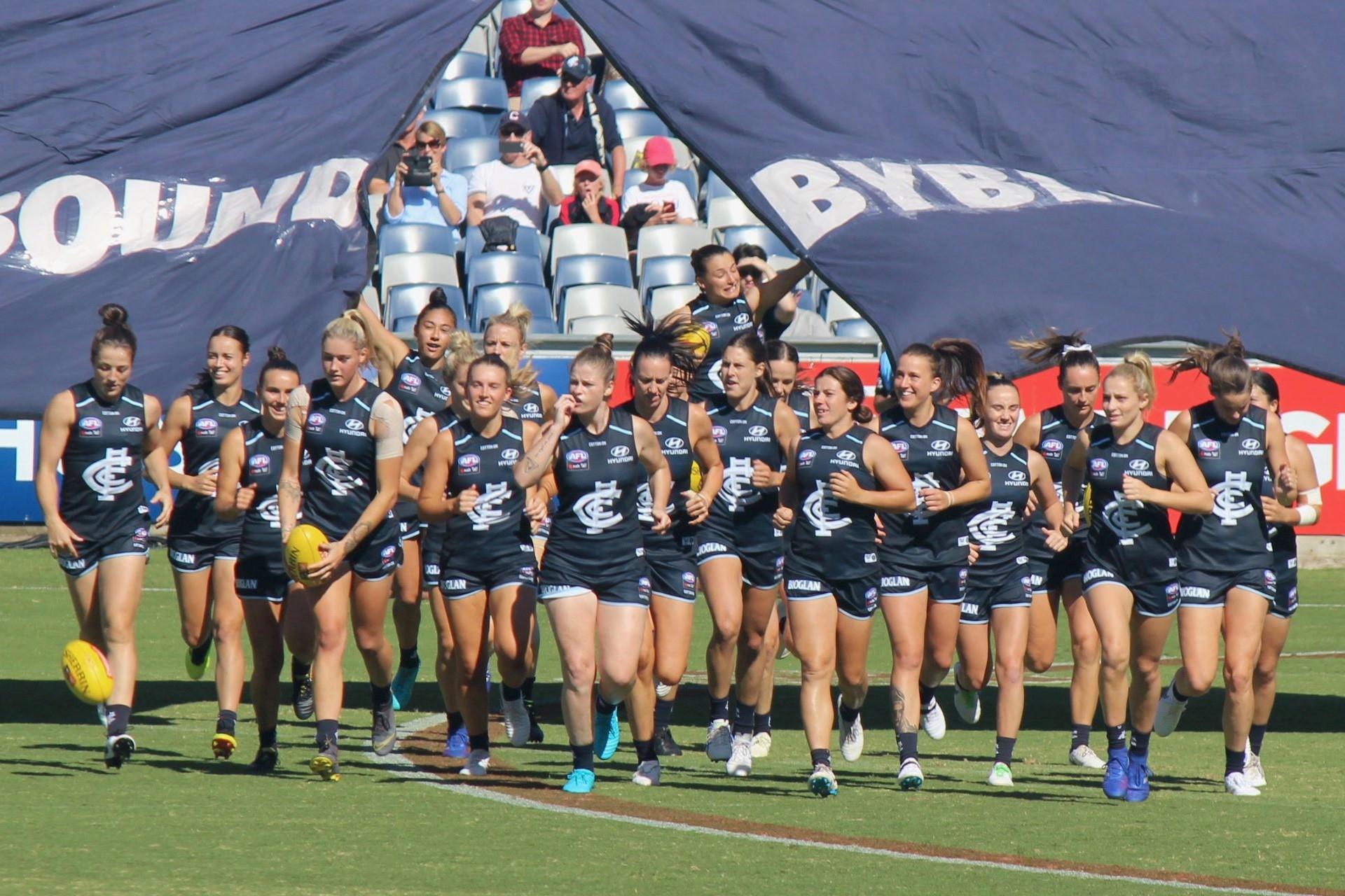 Carlton AFLW team in February 2019