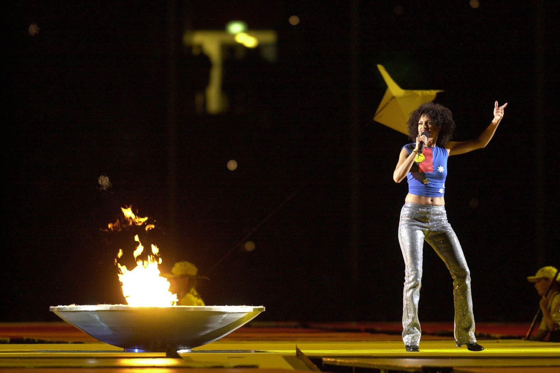 Christine Anu performing at the Sydney 2000 Olympic opening ceremony