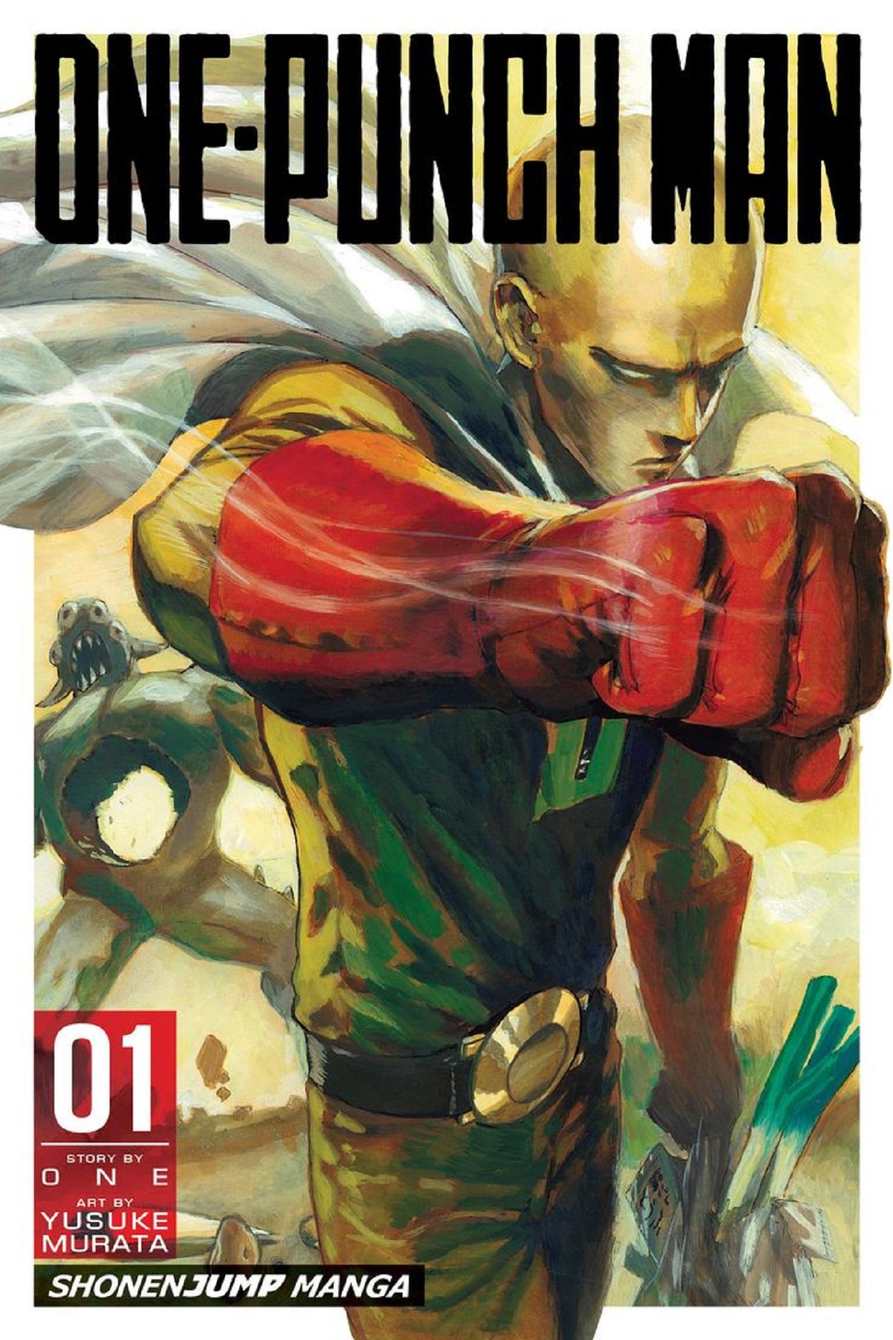 A cartoon figure with a red glove on punches.