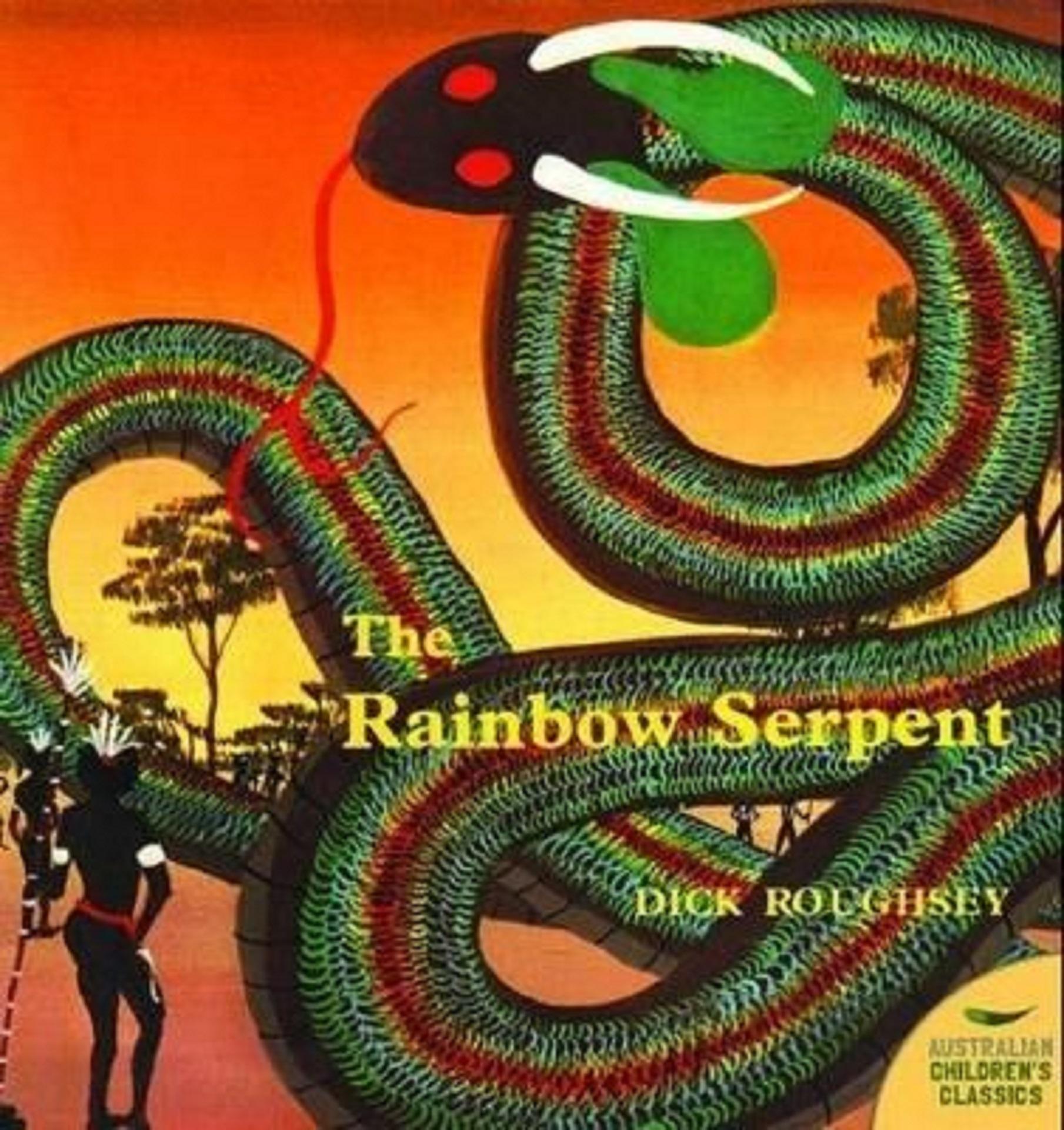 A book cover featuring a green and red snake against an orange background.