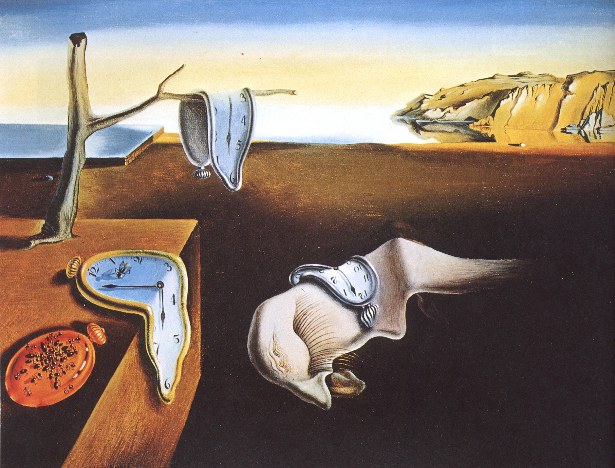 the persistence of memory by Salvador Dali.