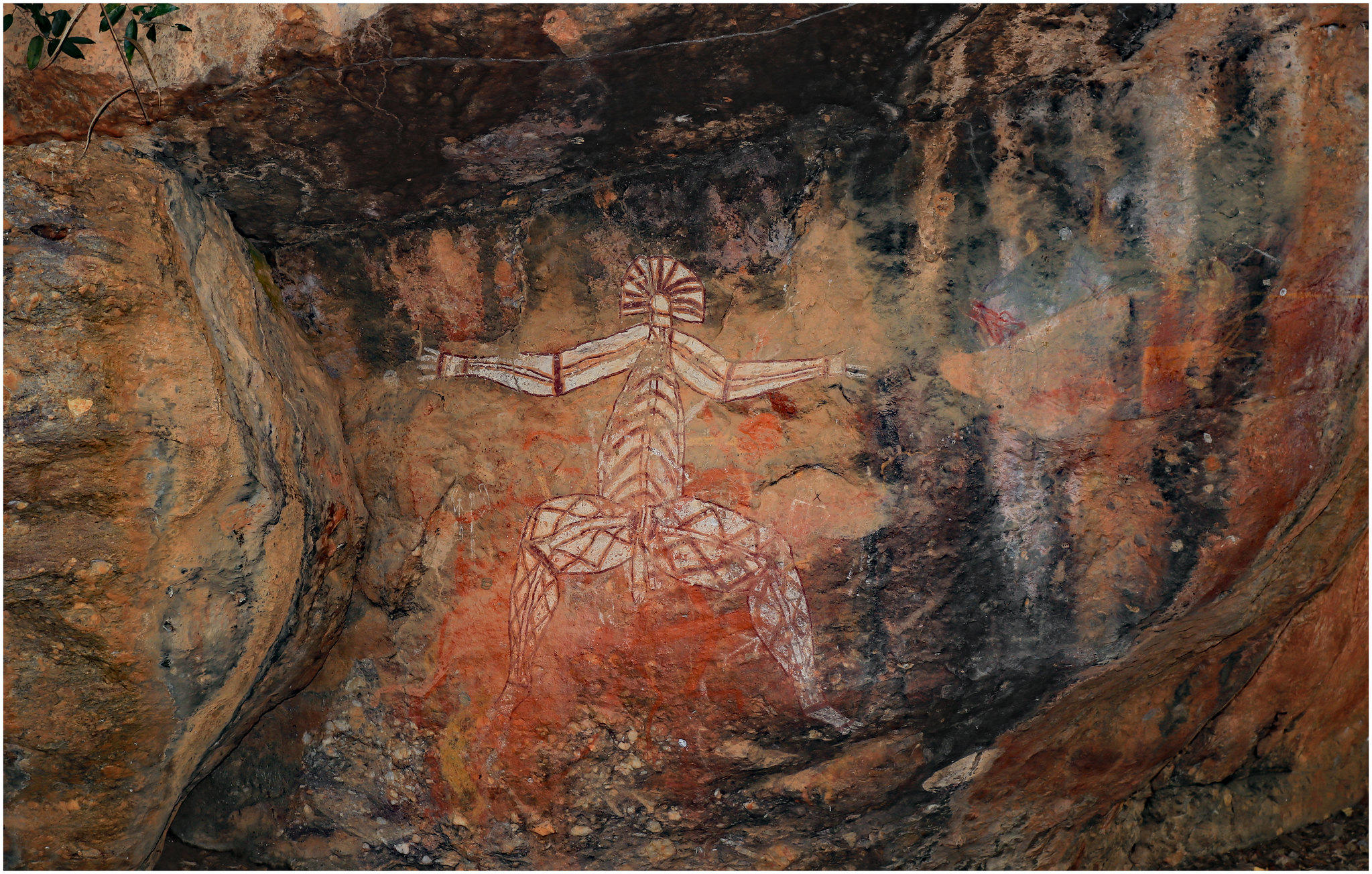 ochre and chalk rock painting
