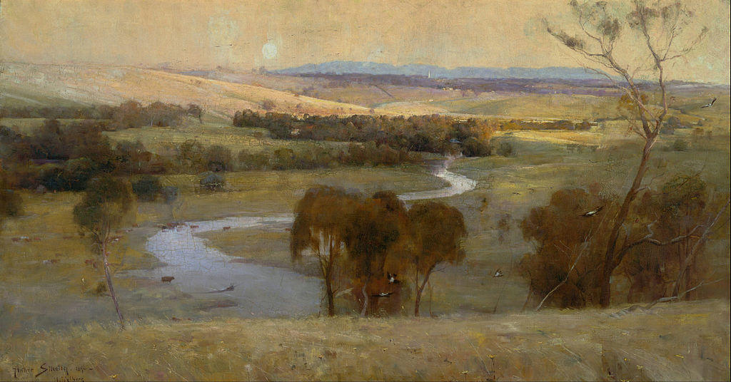 'Still glides the stream, and shall for ever glide' (1890) by Arthur Streeton